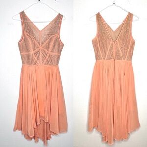 BCBG Paris Lingerie Illusion Lace Pleated Dress Size 4​